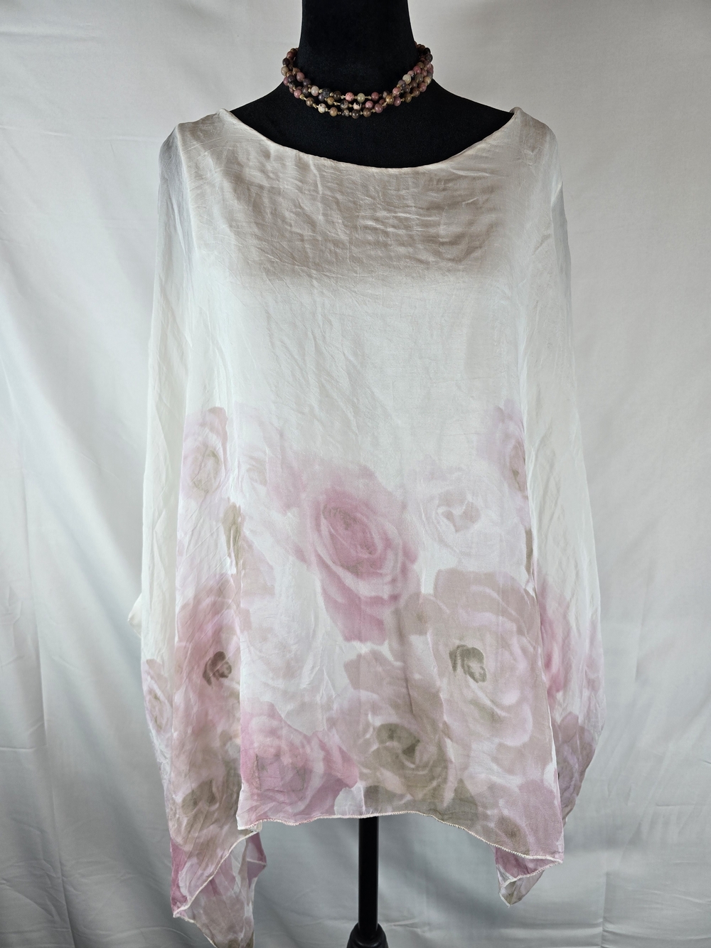 Light Pink Floral Sheer Tunic Top NWT
